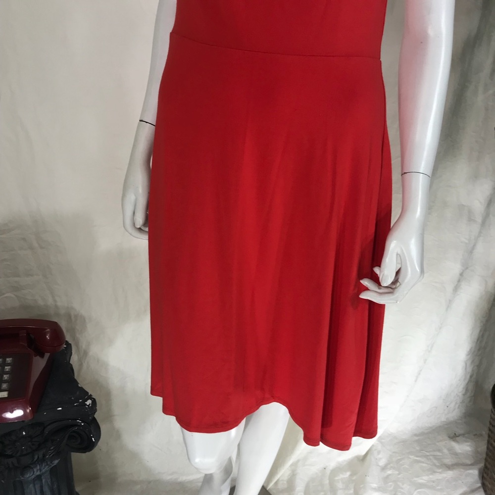 Red Sleeveless Ann Taylor Dress - Picture 3 of 5